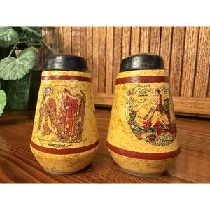Vintage Greece Salt Pepper Shakers Greek Mythology Souvenir Ceramic Set